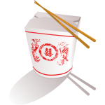 Chinese fast food with chopsticks vector image