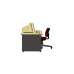 Computer desk vector clip art