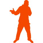 Silhouette of cool dude vector clip art