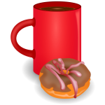 Coffee and doughnut vector drawing