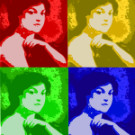 Andy Warhol Style Girl Portrait