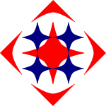 Red and blue symbol