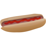 Hot dog with ketchup vector illustration