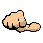 Color vector illustration of fist showing thumb sideways