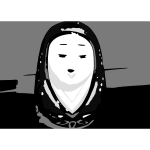 daruma doll monochrome