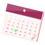 Vector image of month calendar pink color icon