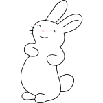 Laughing rabbit line art vector image