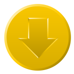 Golden download button vector graphics