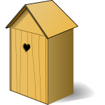 Vector image of back house wooden toilet