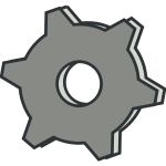 Vector clip art of grayscale settings options icon