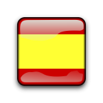 Glossy vector button with Spanish flag