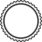 Black and white badge