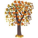 Autumn tree branch vector clip art