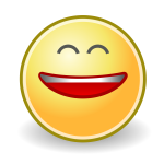 Laughing smiley face icon vector image