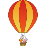 Farm animals in balloon