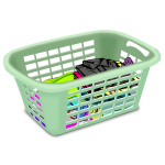 Basket with dirty laundry vector clip art