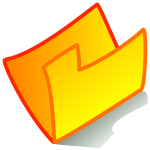 Vector clip art of orange bent folder icon