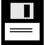 Black and white computer diskette icon vector graphics