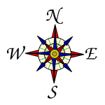 Colorful compass rose