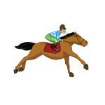 Vector graphics of horse rider on a race