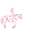 Girl riding a horse vector illustration