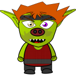 Cartoon mad goblin