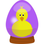 Chick in Easter egg globe vector image