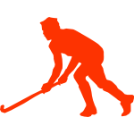 Silhouette vector clip art of grass hockey player