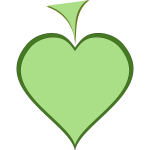 Green heart with dark green thick line border vector illustration