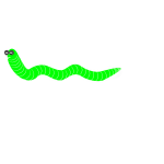 Green cartoon worm