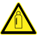 Bottle under pressure hazard warning sign vector image