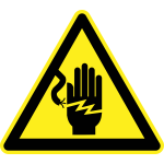 Open line wires hazard warning sign vector image