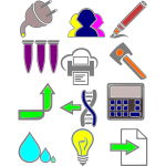 Vector drawing of various signs icons set