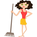 Vector image of young housewife