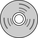 Vector line drawing of compact disc