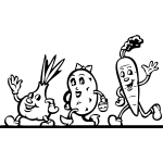 veggies b&w