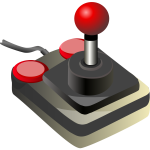 Color video game joystick vector clip art