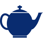 Blue silhouette vector image of tea pot