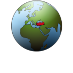 Turkey location on globe vector illustration