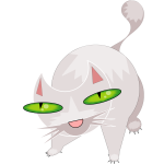 scary white cat