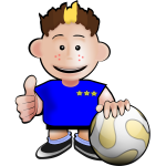 Cartoon soccer player vector drawing