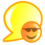 Vector illustration of orange smiley talk bubble