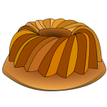 Vector graphics of flan sponge cake