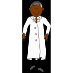 Scientist in white lab coat vector clip art