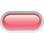 Pill shaped red button vector image