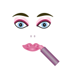 Vector illustration of woman's face and lipstputtick