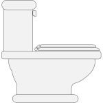 Toilet seat closed vector clip art