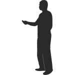 Silhouette vector illustration of man presenting