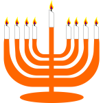 Vector image of Menorah with Shamash