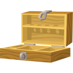 Opened wooden box